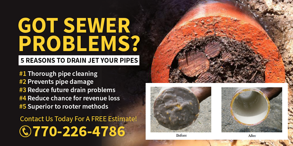 Sewer Problems? Atlanta Drain Jetting - Get a FREE Estimate