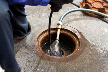 Camera view inside sewer line